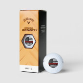 Balles De Golf Mince ligne rouge Nom personnalisé Pompier (Emballage)