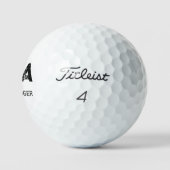 BALLES DE GOLF MINIMALIST BLACK THREE LETTER MONOGRAM NAME WHITE (Logo)