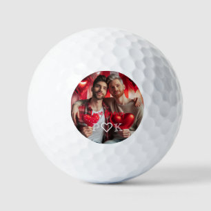 Balles De Golf Minimaliste LGBT Valentine Day Coeur blanc   Photo