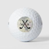 Balles De Golf Modèle de cadeau de lettre initiale de monogramme (Devant)