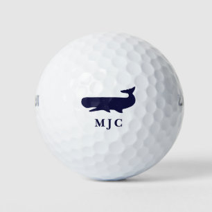 Balles De Golf Modèle de monogramme personnalisé Navy Blue