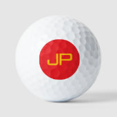 Balles De Golf Modèle de nom initial moderne monogramme jaune et (Recto)