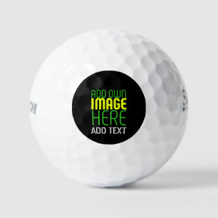BALLES DE GOLF MODÈLE DE TEXTE D'IMAGE NOIRE SIMPLE ET MODERNE