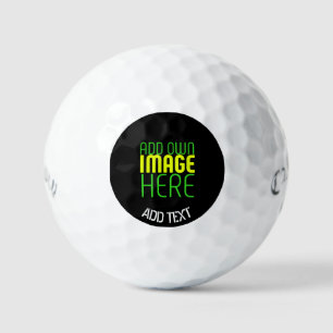 BALLES DE GOLF MODÈLE DE TEXTE D'IMAGE NOIRE SIMPLE ET MODERNE
