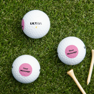Balles De Golf Modèle de texte simple rose et noir