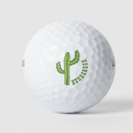 Balles De Golf Modèle personnalisé Cactus vert moderne (Devant)