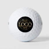 Balles De Golf Modern Custom Company Business Logo Black Branded  (Devant)