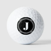 Balles De Golf Modern Elegant Black Custom Monogram (Recto)