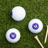Balles De Golf Modern Elegant Blue Custom Monogram (Herbe in situ)