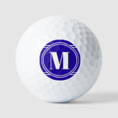 Balles De Golf Modern Elegant Blue Custom Monogram (Recto)