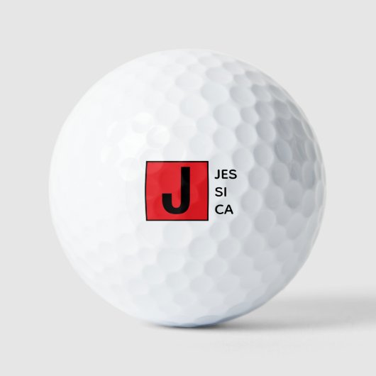 Balles De Golf Modern Elegant Plain Professional Name Monogram (Recto)