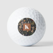 Balles De Golf Modern Floral Monogram (Recto)