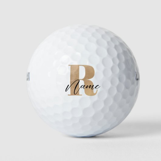 Balles De Golf Modern Monogrammed Initial R & Name Personalized (Devant)
