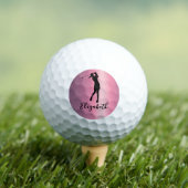 Balles De Golf Modern Pink Metallic Look Lady Golfer Custom Name (T-shirt Insitu)