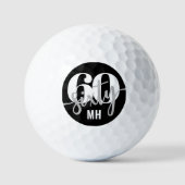 Balles De Golf Moderne 60e Anniversaire Noir (Recto)