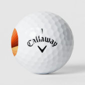 Balles De Golf Moderne Abstrait Orange Rouge Vanille Graphique Fr (Logo)