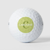 Balles De Golf Moderne Classique Classique Initiale Lime Vert (Devant)
