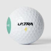 Balles De Golf Moderne Classique Initiale Turquoise (Logo)