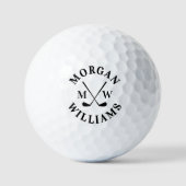 Balles De Golf Moderne Élégant Monogramme Initial Nom (Recto)