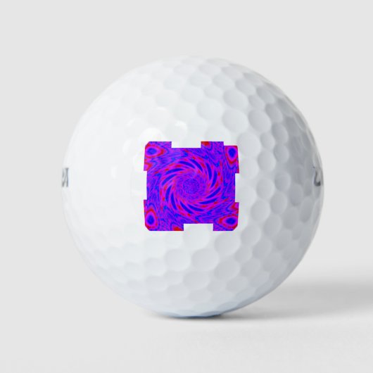 BALLES DE GOLF MODERNE MANDALA COULEUR ROSE (Devant)
