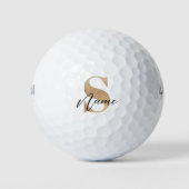 Balles De Golf Moderne Monogramme Initiale S & Nom Personnalisé (Devant)