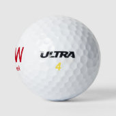 Balles De Golf Moderne Monogramme Rouge (Logo)