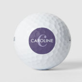 Balles De Golf Moderne simple classique initial violet (Devant)