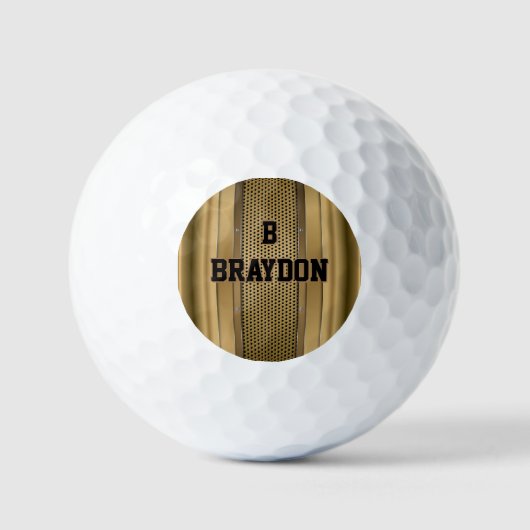 Balles De Golf Modifier le nom initial Ajouter le nom Brown Tan B (Recto)