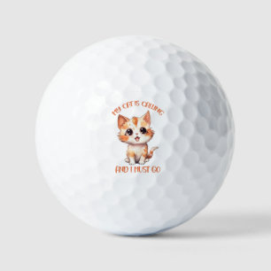 Balles De Golf Mon Chat Appelle Un Chat Orange Cute