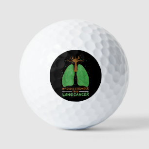 Balles De Golf Mon Dieu Est Plus Fort Que Le Cancer Du Poumon