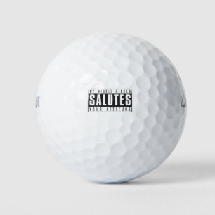 Balles De Golf Mon Doigt Moyen Salue Votre Attitude