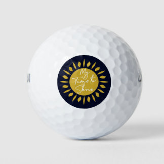 Balles De Golf Mon Temps Pour Briller, Sun Print Golf Balls