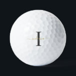 Balles De Golf Monogram Gold Grey Nom du script Team Sport<br><div class="desc">Monogramme Gold Grey Nom du script Modern Golf Balls vous pouvez facilement modifier avec votre nom et initial en cliquant sur le bouton "Personnaliser". Modifiez complètement les couleurs du texte et de l'arrière - plan lorsque vous sélectionnez le lien "Customiser cette".</div>