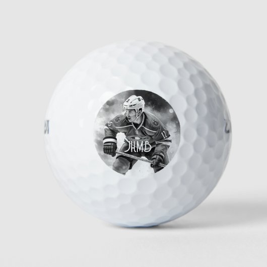 Balles De Golf Monogram Hockey Player Sport (Devant)