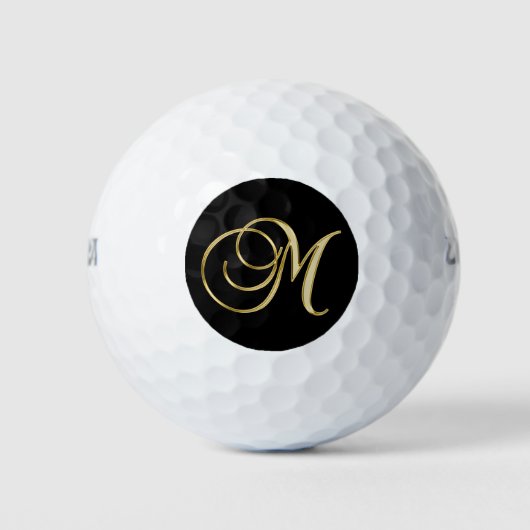 Balles De Golf Monogram M, élégant script, (Devant)