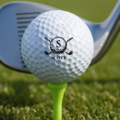 Balles De Golf Monogram Name Golf Club Classic Black White