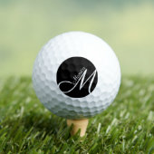 Balles De Golf MONOGRAM + NOM - noir moderne (T-shirt Insitu)