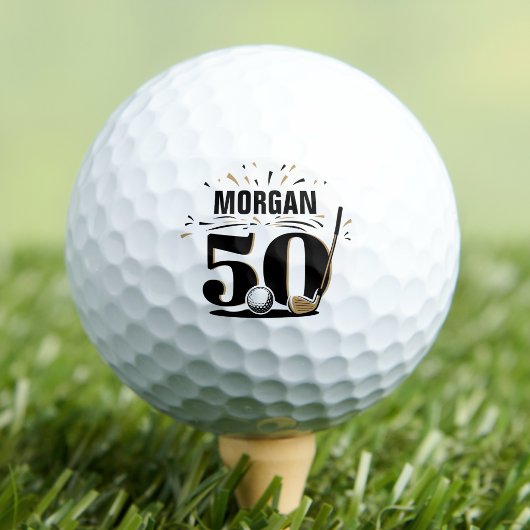 Balles De Golf Monogramme 50e Anniversaire