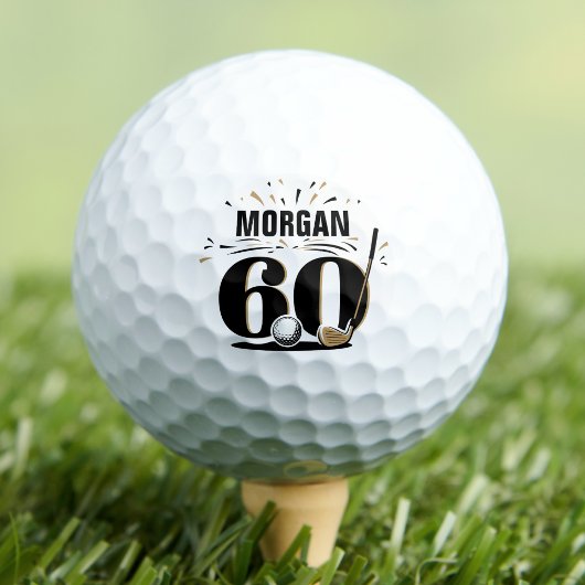 Balles De Golf Monogramme 60e Anniversaire