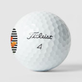 Balles De Golf Monogramme à rayures noires chic (Logo)