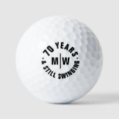 Balles De Golf Monogrammé Anniversaire Drôle de 70 Ans (Recto)