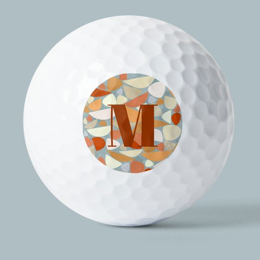 Balles De Golf Monogramme Art géométrique moderne Abstrait