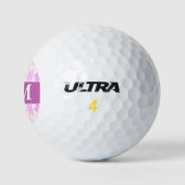 Balles De Golf Monogramme blanc et pourpre initial (Logo)