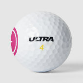 Balles De Golf Monogramme blanc rose simple avec bordure circulai (Logo)