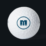Balles De Golf Monogramme bleu<br><div class="desc">Un design personnalisé qui peut être personnalisé avec votre initiale. Le texte bleu unique est défini dans une police décorative avec des vis. Toute personne qui aime rénover ou construire des choses aurait un coup de pouce dans ce design. Les couleurs de la typographie et de la bordure ronde (ovale)...</div>
