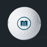 Balles De Golf Monogramme bleu<br><div class="desc">Un design personnalisé qui peut être personnalisé avec votre initiale. Le texte bleu unique est défini dans une police décorative avec des vis. Toute personne qui aime rénover ou construire des choses aurait un coup de pouce dans ce design. Les couleurs de la typographie et de la bordure ronde (ovale)...</div>