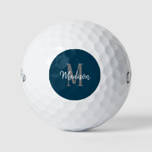 Balles De Golf Monogramme bleu foncé Monogramme Femme personnalis