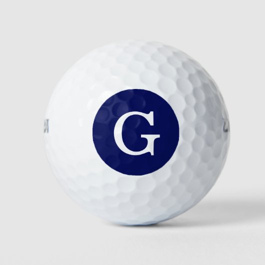 Balles De Golf Monogramme bleu marine 1I (Devant)