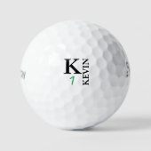 Balles De Golf Monogramme BLK 1 lettre personnalisée (Recto)