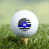Balles De Golf Monogramme Bouclier de Police [Thin Blue Line] (T-shirt Insitu)